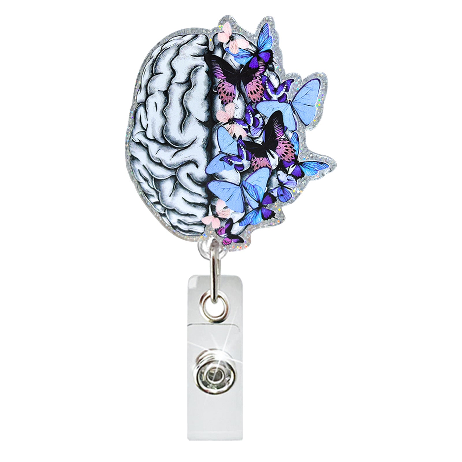 Wholesale Acrylic medical retractable badge scroll easy pull buckle